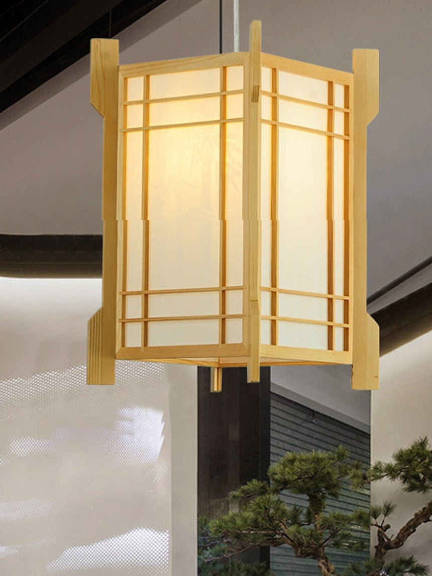 BOJI Kaori Elegant Wooden Japanese Ceiling Lamp - Outdoor Gazebo Light from BOJI