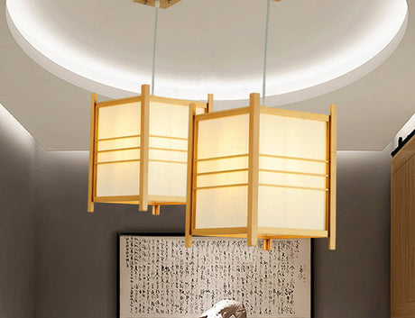 BOJI Kaori Elegant Wooden Japanese Ceiling Lamp - Outdoor Gazebo Light from BOJI
