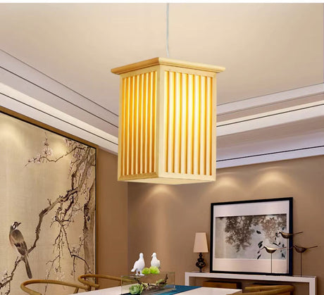 BOJI Kaori Elegant Wooden Japanese Ceiling Lamp - Outdoor Gazebo Light from BOJI