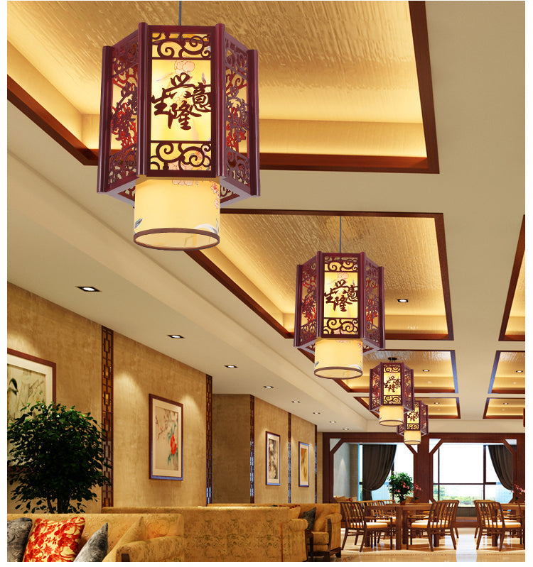 BOJI Kiyomizu Elegant Natural Wood Lantern - Antique Ceiling Lamp from BOJI