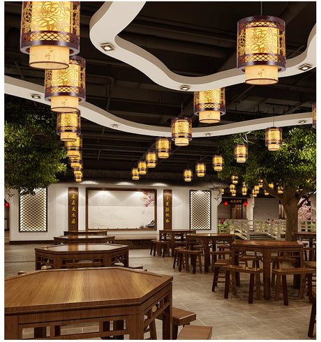 BOJI Kiyomizu Elegant Natural Wood Lantern - Antique Ceiling Lamp from BOJI