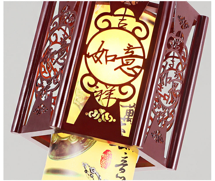 BOJI Kiyomizu Elegant Natural Wood Lantern - Antique Ceiling Lamp from BOJI