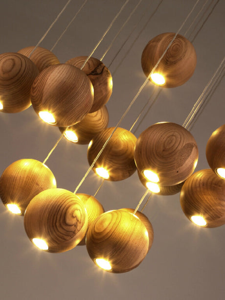 BOJI Kylana Stylish Wooden Coffee Ceiling Lamp from BOJI