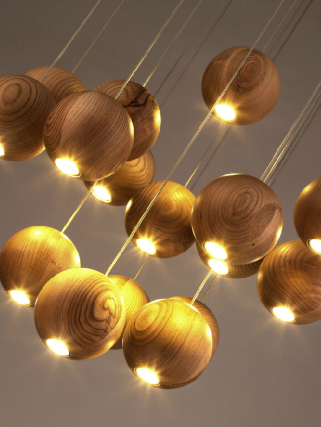 BOJI Kylana Stylish Wooden Coffee Ceiling Lamp from BOJI