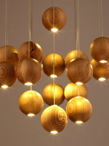 BOJI Kylana Stylish Wooden Coffee Ceiling Lamp from BOJI