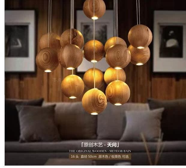 BOJI Kylana Stylish Wooden Coffee Ceiling Lamp from BOJI