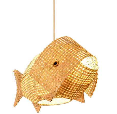 BOJI Lysandra Artistic Bamboo Grilled Fish Chandelier from BOJI