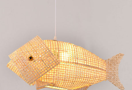 BOJI Lysandra Artistic Bamboo Grilled Fish Chandelier from BOJI