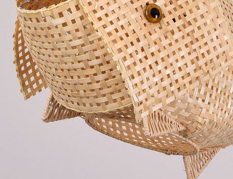 BOJI Lysandra Artistic Bamboo Grilled Fish Chandelier from BOJI