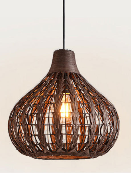 BOJI Serafina Rustic Warm Glow Bamboo Ceiling Lamp. from BOJI