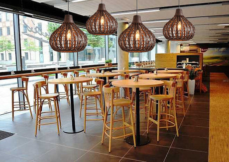 BOJI Serafina Rustic Warm Glow Bamboo Ceiling Lamp. from BOJI