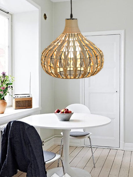 BOJI Serafina Rustic Warm Glow Bamboo Ceiling Lamp. from BOJI