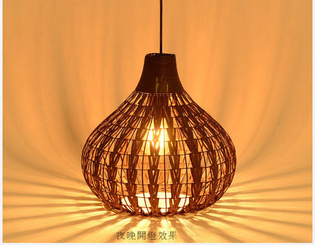 BOJI Serafina Rustic Warm Glow Bamboo Ceiling Lamp. from BOJI