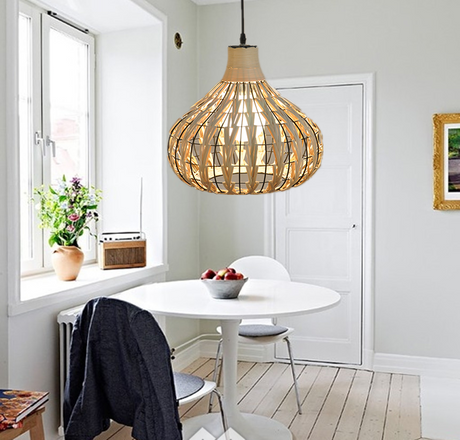 BOJI Serafina Rustic Warm Glow Bamboo Ceiling Lamp. from BOJI