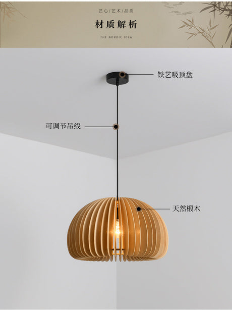 BOJI Takumi Rustic Elegant Wooden Ceiling Lamp from BOJI