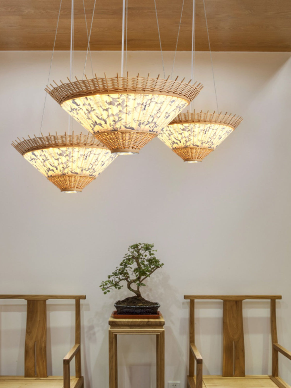 BOJI Yuzuki Elegant Woven Ceiling Lamp - Chinese Style Living Room Light. from BOJI