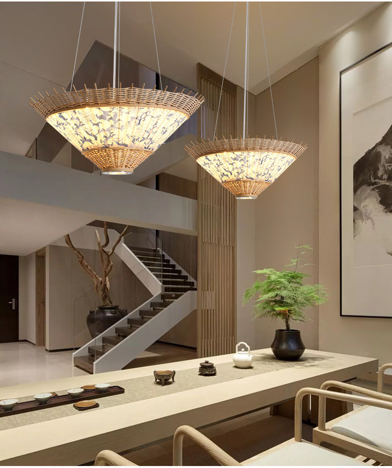 BOJI Yuzuki Elegant Woven Ceiling Lamp - Chinese Style Living Room Light. from BOJI