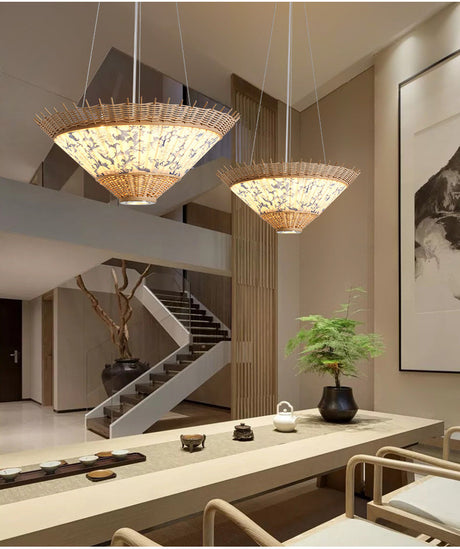 BOJI Yuzuki Elegant Woven Ceiling Lamp - Chinese Style Living Room Light. from BOJI
