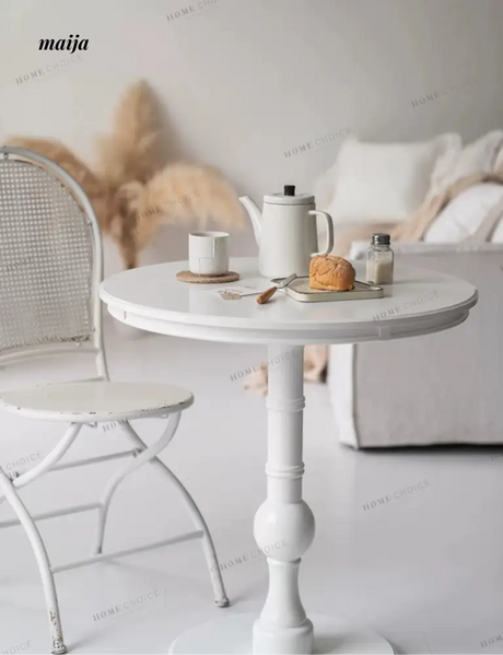 LIVINGPLUS White Round Leisure Coffee Table from LIVINGPLUS