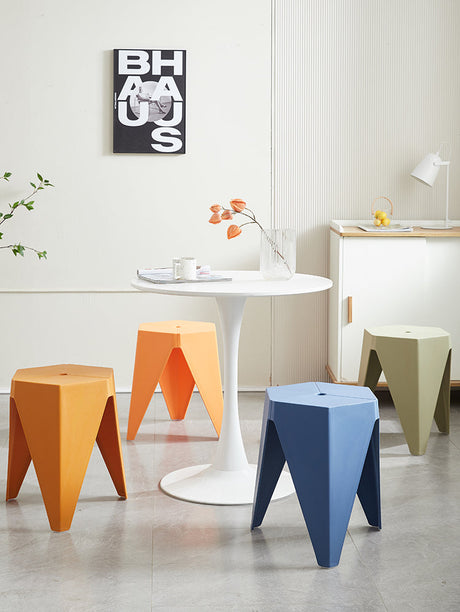 CHENGXIN HOME Isolde Stackable Nordic Round Stool - Modern Dining Bench from CHENGXIN HOME