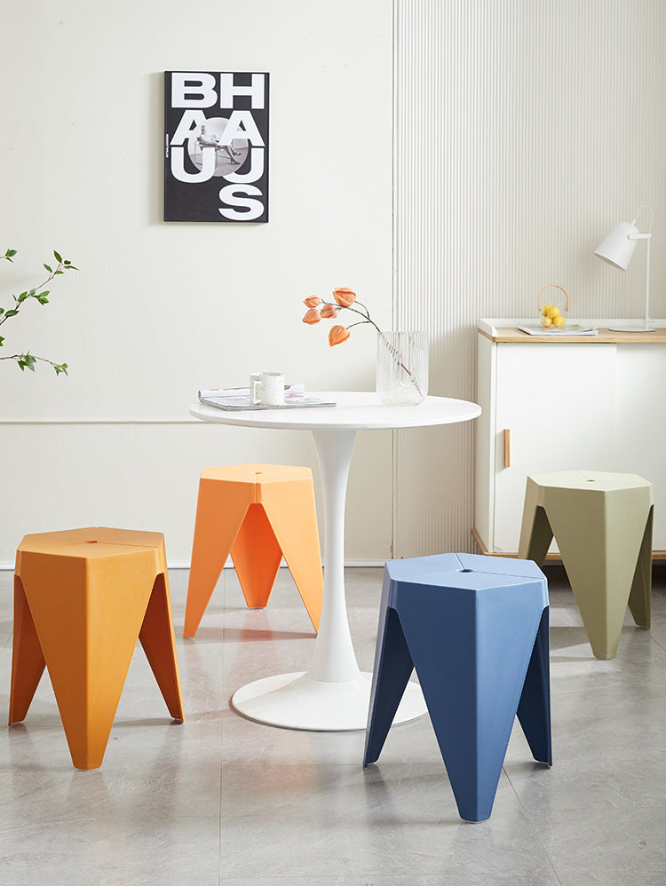 CHENGXIN HOME Isolde Stackable Nordic Round Stool - Modern Dining Bench from CHENGXIN HOME