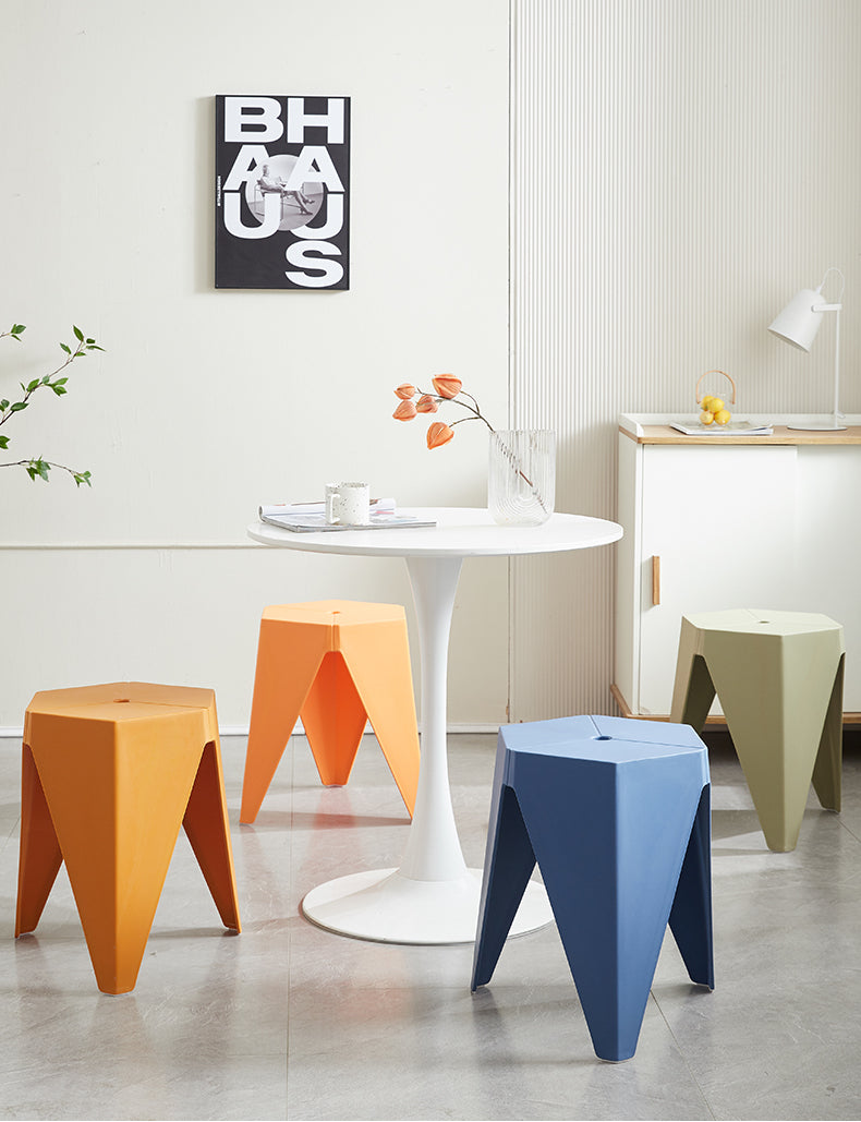 CHENGXIN HOME Isolde Stackable Nordic Round Stool - Modern Dining Bench from CHENGXIN HOME