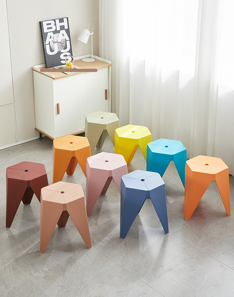 CHENGXIN HOME Isolde Stackable Nordic Round Stool - Modern Dining Bench from CHENGXIN HOME