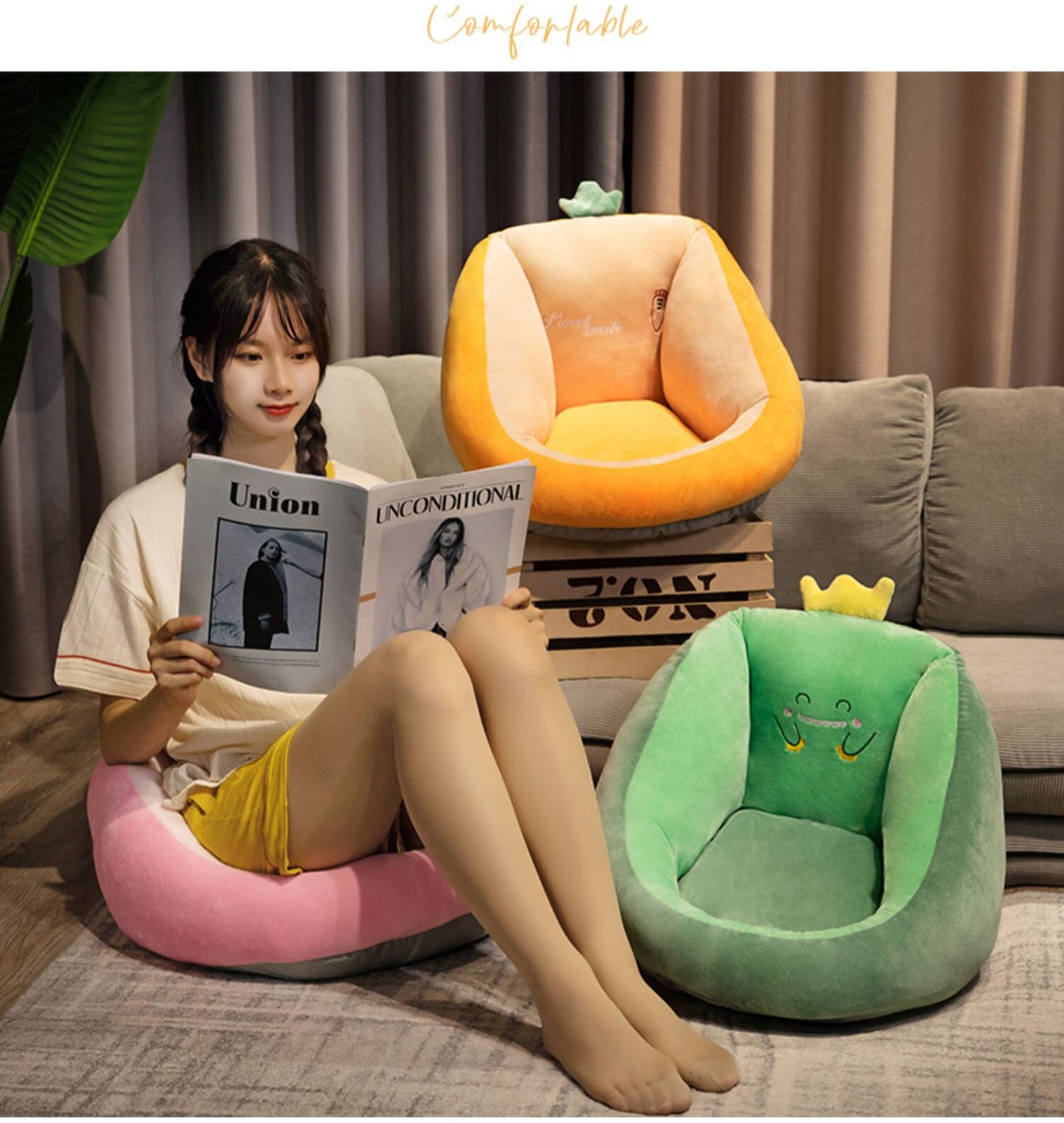 DANDELION Isabela Cozy Cartoon Chair Cushion from DANDELION