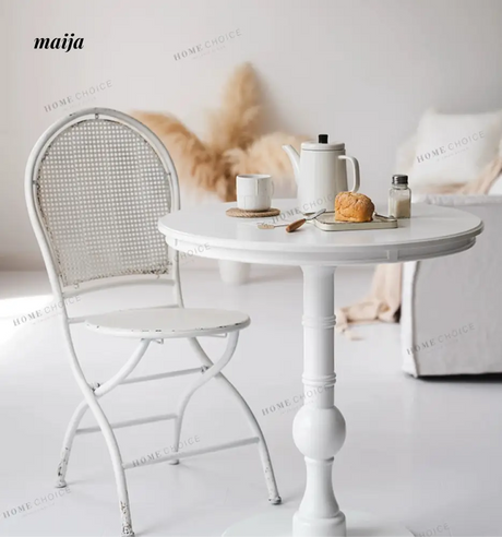 LIVINGPLUS White Round Leisure Coffee Table from LIVINGPLUS