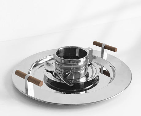 EPIUS Alaric Minimalist Stainless Steel Coffee Dinner Plate from EPIUS