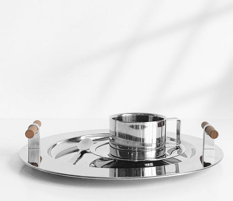 EPIUS Alaric Minimalist Stainless Steel Coffee Dinner Plate from EPIUS
