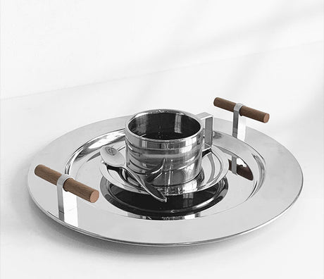 EPIUS Alaric Minimalist Stainless Steel Coffee Dinner Plate from EPIUS