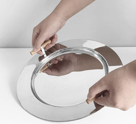EPIUS Alaric Minimalist Stainless Steel Coffee Dinner Plate from EPIUS