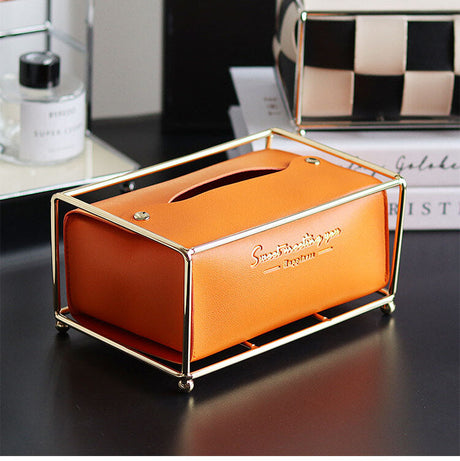 EPIUS Araceli Nordic Electroplating Checkerboard Tissue Box - Light Luxury Table Weaving from EPIUS