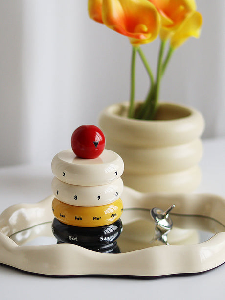 EPIUS Freya Nordic Chic Rotating Resin Desk Calendar from EPIUS