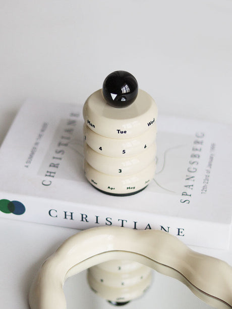 EPIUS Freya Nordic Chic Rotating Resin Desk Calendar from EPIUS