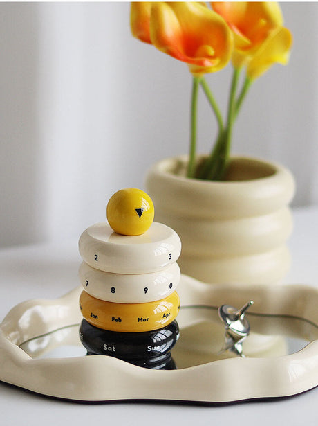 EPIUS Freya Nordic Chic Rotating Resin Desk Calendar from EPIUS
