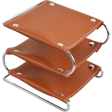 EPIUS Lysandra Multi-Layer Leather Iron Frame Desktop Storage Box from EPIUS