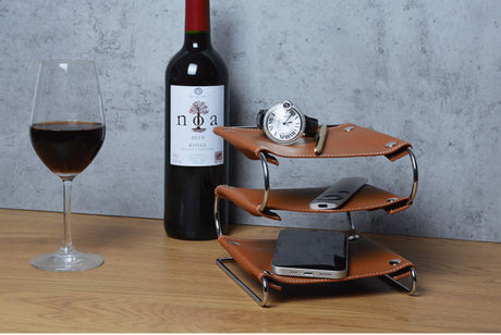 EPIUS Lysandra Multi-Layer Leather Iron Frame Desktop Storage Box from EPIUS