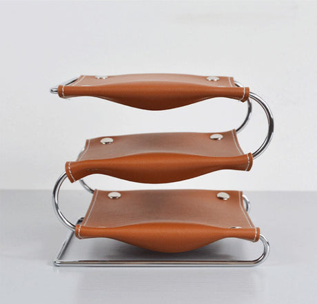 EPIUS Lysandra Multi-Layer Leather Iron Frame Desktop Storage Box from EPIUS
