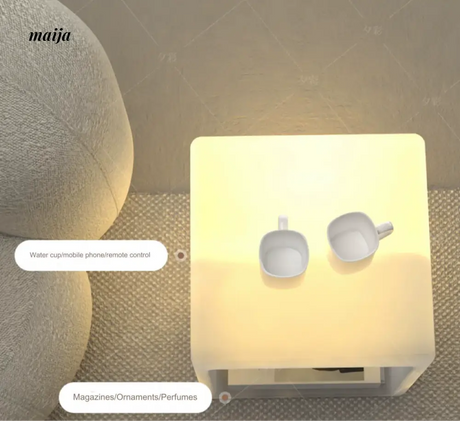YUNLU Square Storage Lamp Side Table from YUNLU