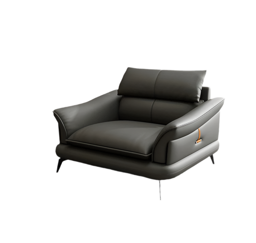 DIPU Ember Italian Lazy Leather Sofa Chair from DIPU