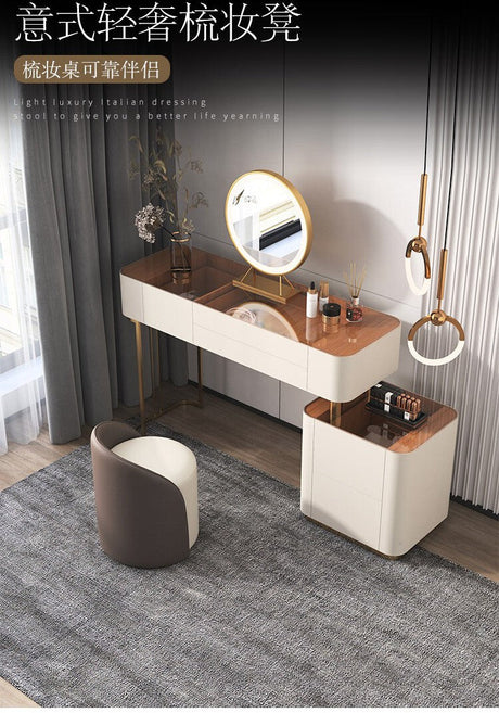 FANMINGDI Isidora Chic Backrest Makeup Stool from FANMINGDI