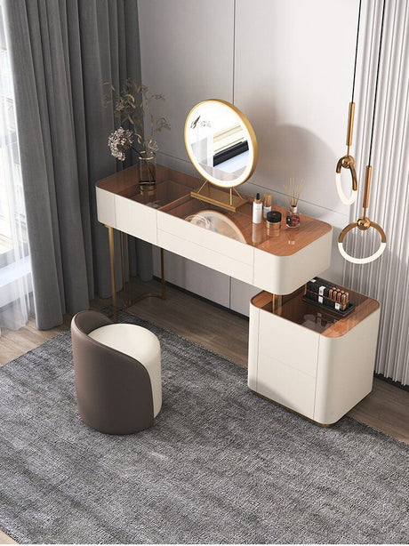 FANMINGDI Isidora Chic Backrest Makeup Stool from FANMINGDI