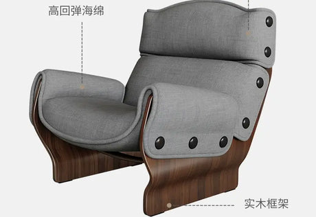 GANGETIC AGE Mariposa Elegant Solid Wood Lazy Sofa Chair from GANGETIC AGE