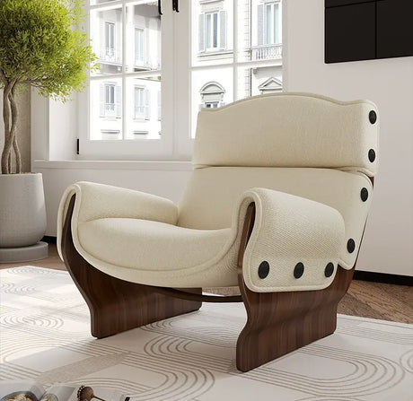 GANGETIC AGE Mariposa Elegant Solid Wood Lazy Sofa Chair from GANGETIC AGE