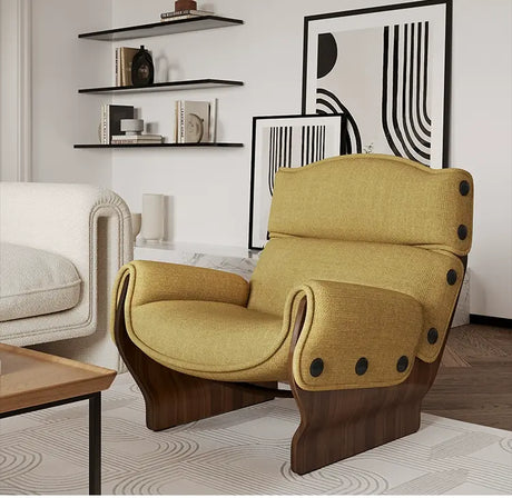 GANGETIC AGE Mariposa Elegant Solid Wood Lazy Sofa Chair from GANGETIC AGE