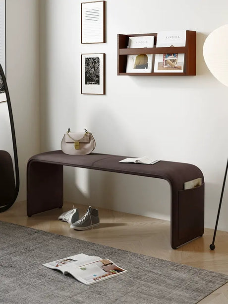 GANGETIC AGE Valdemar Sleek Luxury Saddle Leather Bedroom Bench from GANGETIC AGE