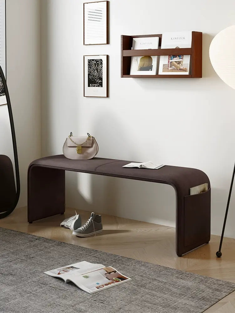 GANGETIC AGE Valdemar Sleek Luxury Saddle Leather Bedroom Bench from GANGETIC AGE