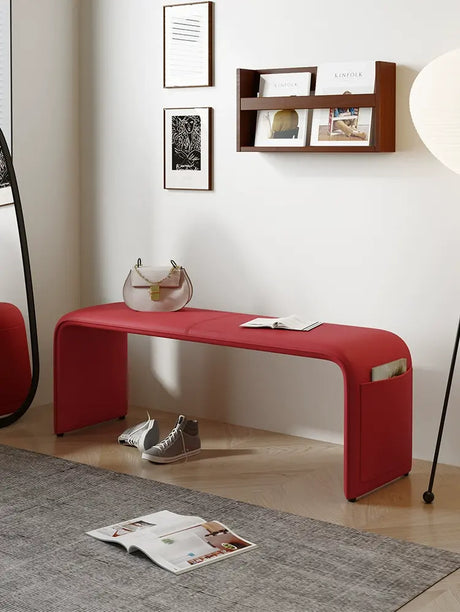 GANGETIC AGE Valdemar Sleek Luxury Saddle Leather Bedroom Bench from GANGETIC AGE